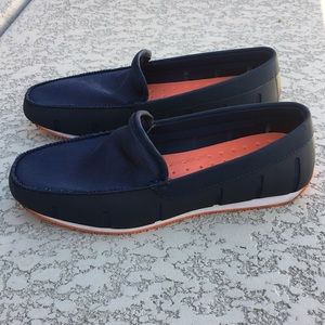 Mens Swims Boating Shoes Loafers Navy Breathable Mesh Waterproof Size 8